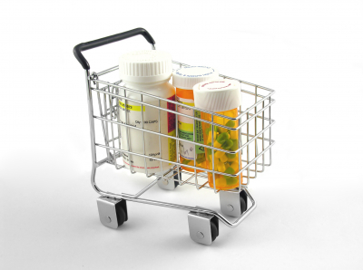 Medication in a shopping cart