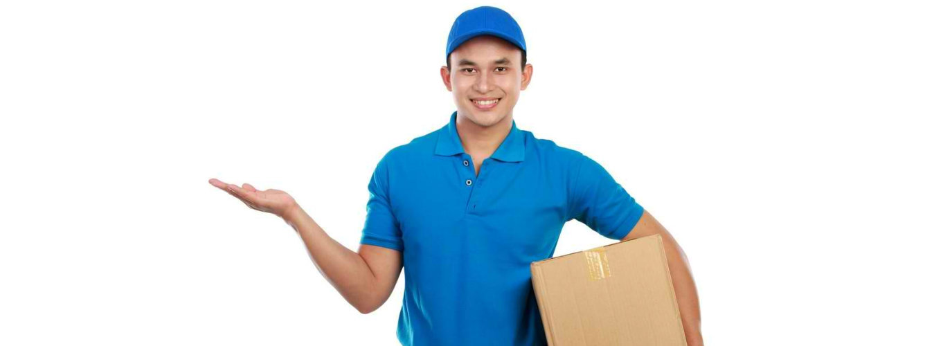 delivery man smiling